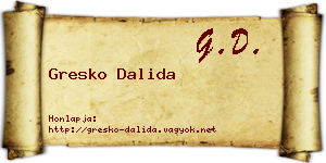 Gresko Dalida névjegykártya